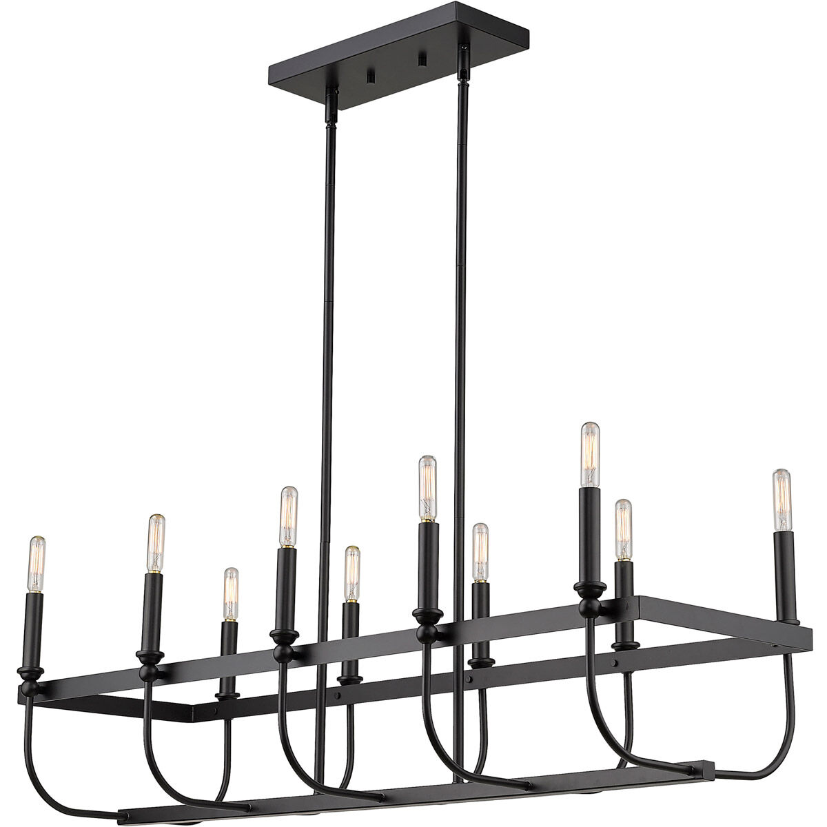 Beckett 10 Light 40 inch Matte Black Island Pendant Ceiling Light