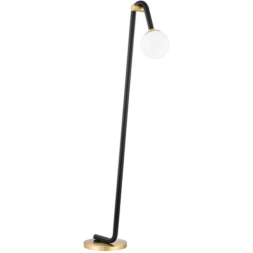 Whit 60 inch 60.00 watt Aged Brass/Black Floor Lamp Portable Light