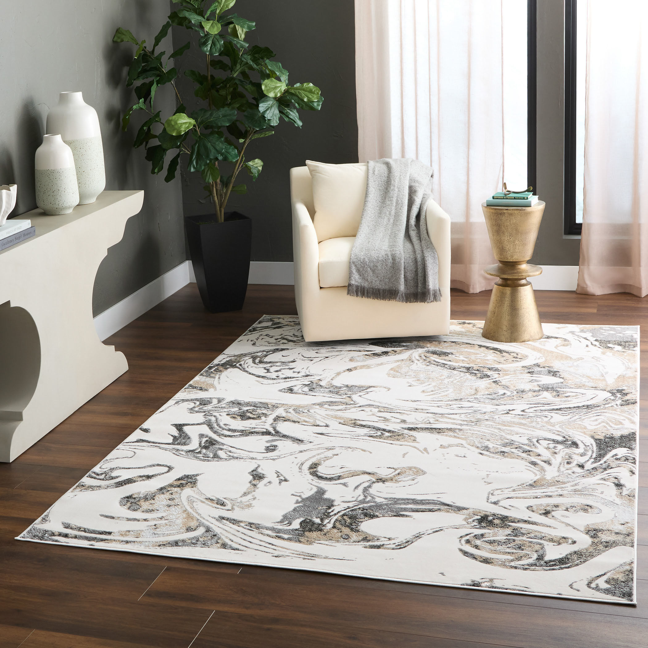 Fatima 130 X 94 inch Mineral Tones Rug in 8 x 11