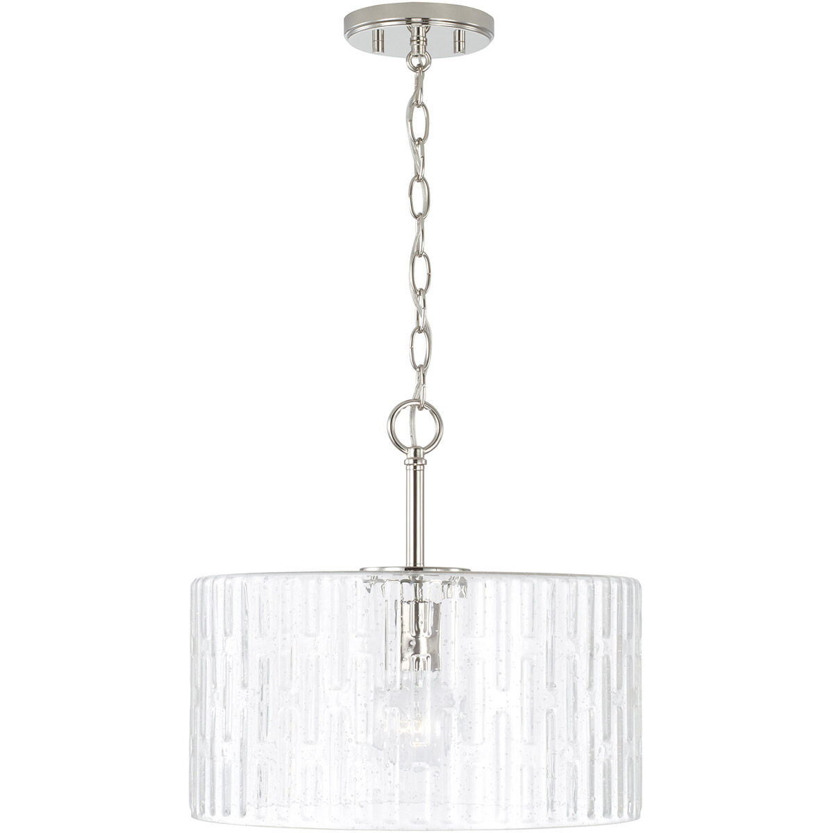 Emerson 1 Light 15 inch Polished Nickel Semi-Flush Mount Ceiling Light, Convertible Dual Mount