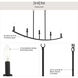 Jheni 5 Light 45 inch Matte Black Linear Chandelier Ceiling Light