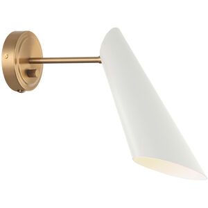 Butera 1 Light 4 inch Aged Gold Brass and White Wall Sconce Wall Light