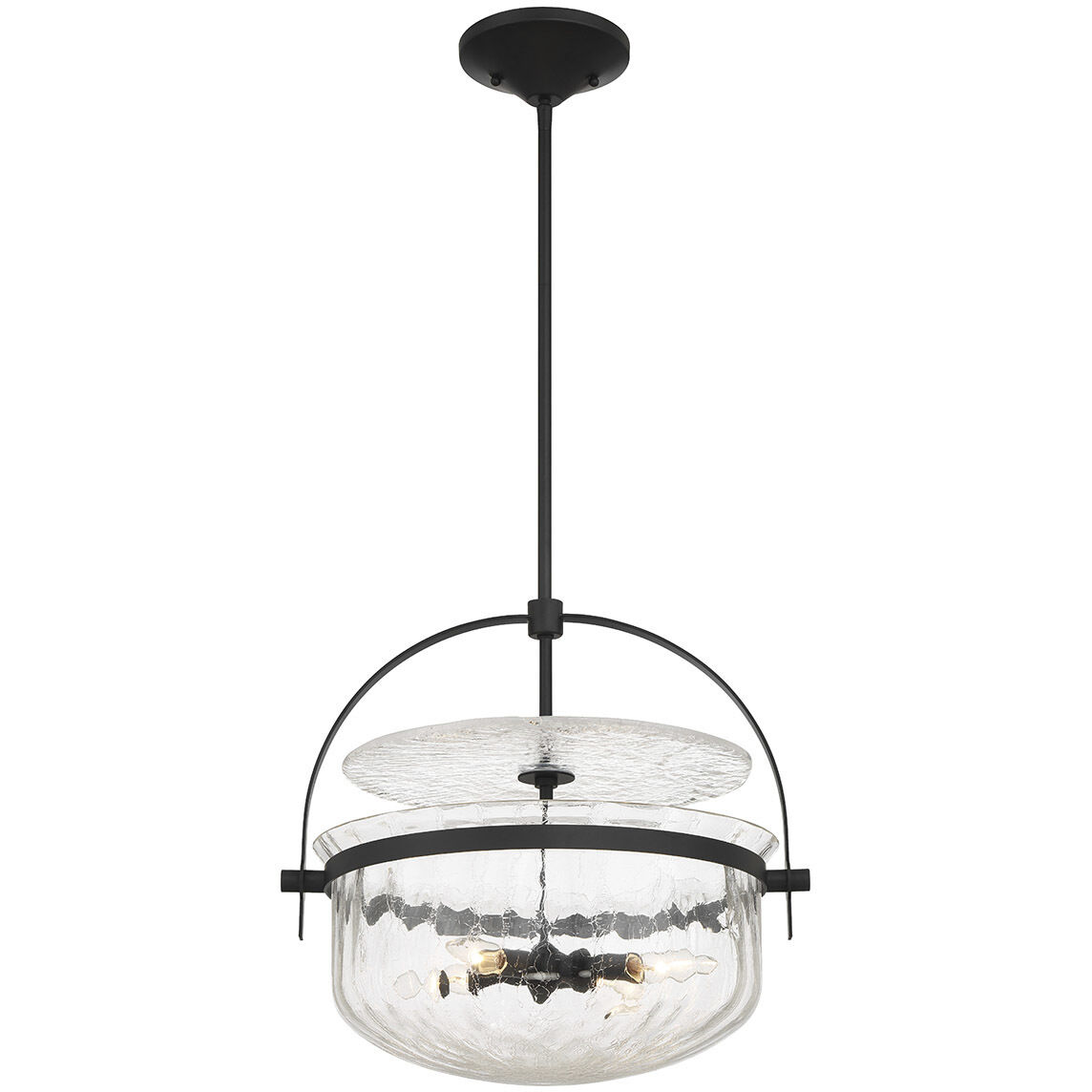 Denmar 4 Light 18 inch Matte Black Covertible SemiFlush Ceiling Light