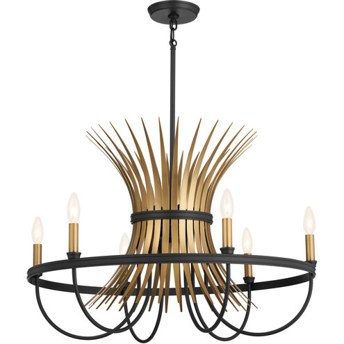 Homestead Baile 6 Light 29 inch Black Chandelier Ceiling Light, Baile