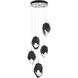 Chrysalis 5 Light 16.1 inch Vintage Platinum Pendant Ceiling Light in Black Crystal, Large
