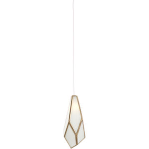 Glace 1 Light 5.5 inch White and Antique Brass with Silver Multi-Drop Pendant Ceiling Light