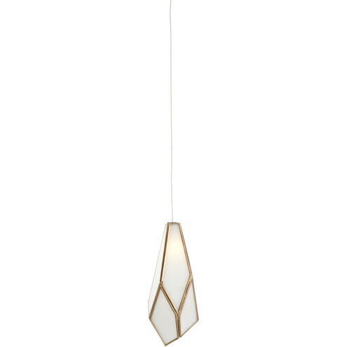 Glace 1 Light 5.5 inch White and Antique Brass with Silver Multi-Drop Pendant Ceiling Light