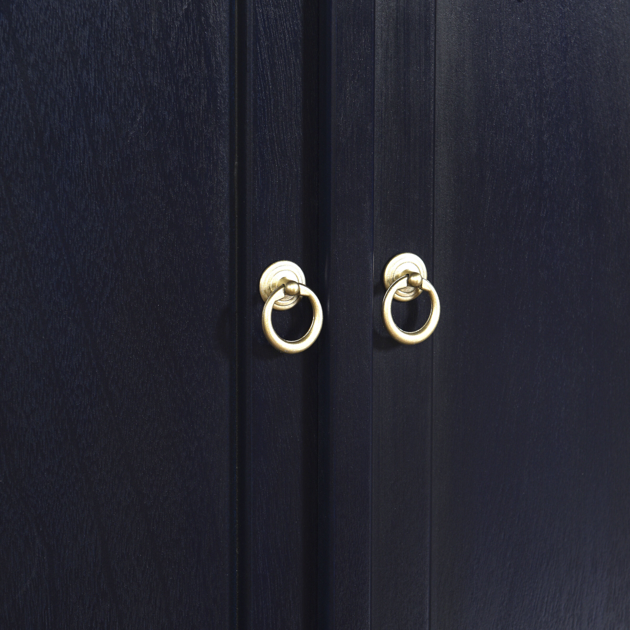 Cameron Dark Blue and Natural Wood Cabinet