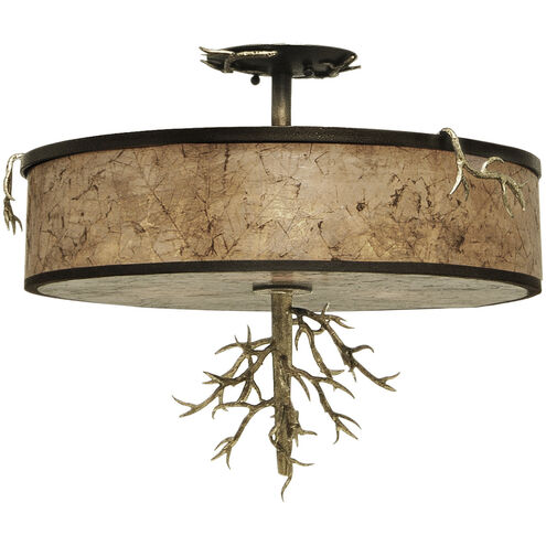 Oakham 3 Light 20 inch Bronze Gold Semi Flush Mount Ceiling Light