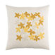 Little Flower 20 X 20 inch Ivory and Mustard Throw Pillow