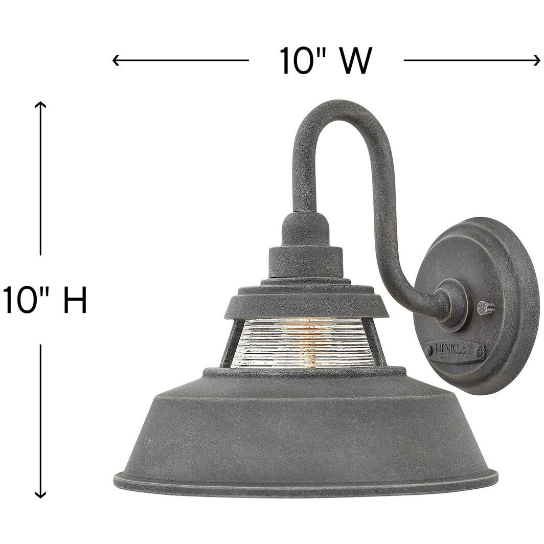 Troyer Outdoor Wall Mount Lantern in Aged Zinc, Medium