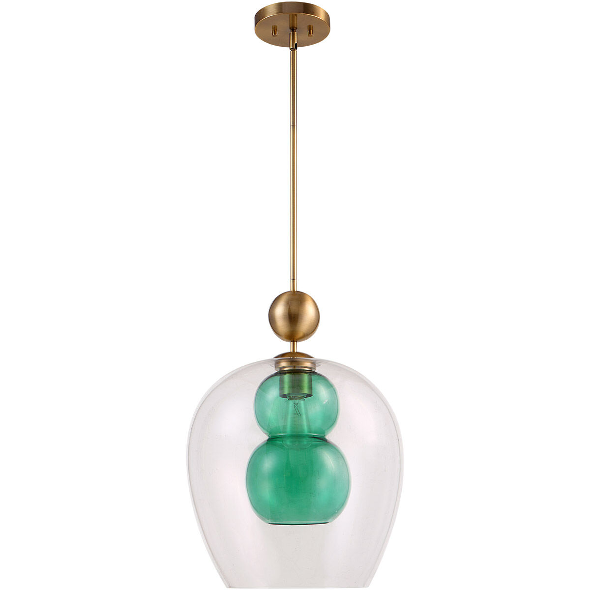 Shamrock 1 Light 16 inch Oxidized Antique Brass Pendant Ceiling Light