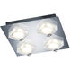 Brooklyn 4 Light 14 inch Chrome Flush Mount Ceiling Light