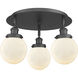 Beacon 3 Light 17.75 inch Matte Black Flush Mount Ceiling Light in Matte White