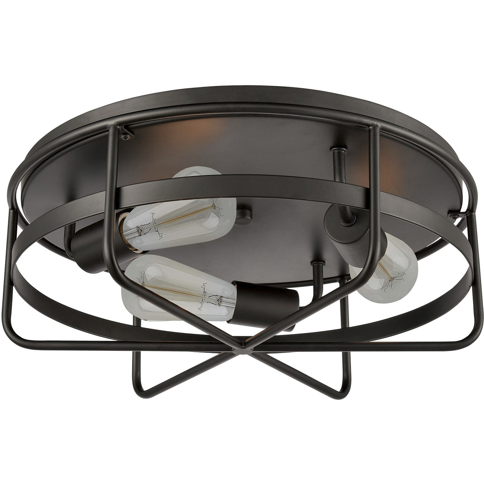 Wickshire 3 Light 16 inch Matte Black Flush Mount Ceiling Light