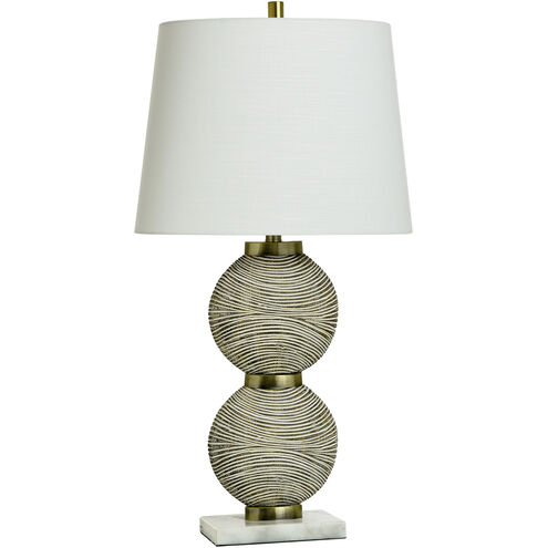 Shallows 33 inch 100.00 watt Cream and Brown Brushed Table Lamp Portable Light
