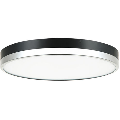 Tone LED 16 inch Black and Chrome Flush Mount Ceiling Light