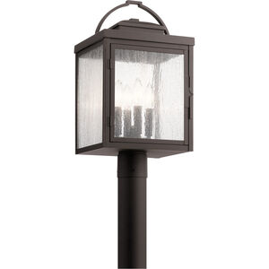 Carlson 4 Light 20 inch Rubbed Bronze Outdoor Post Lantern