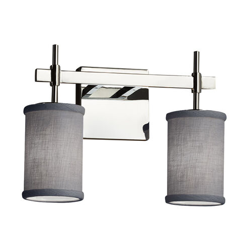Textile 13 inch Polished Chrome Bath Bar Wall Light
