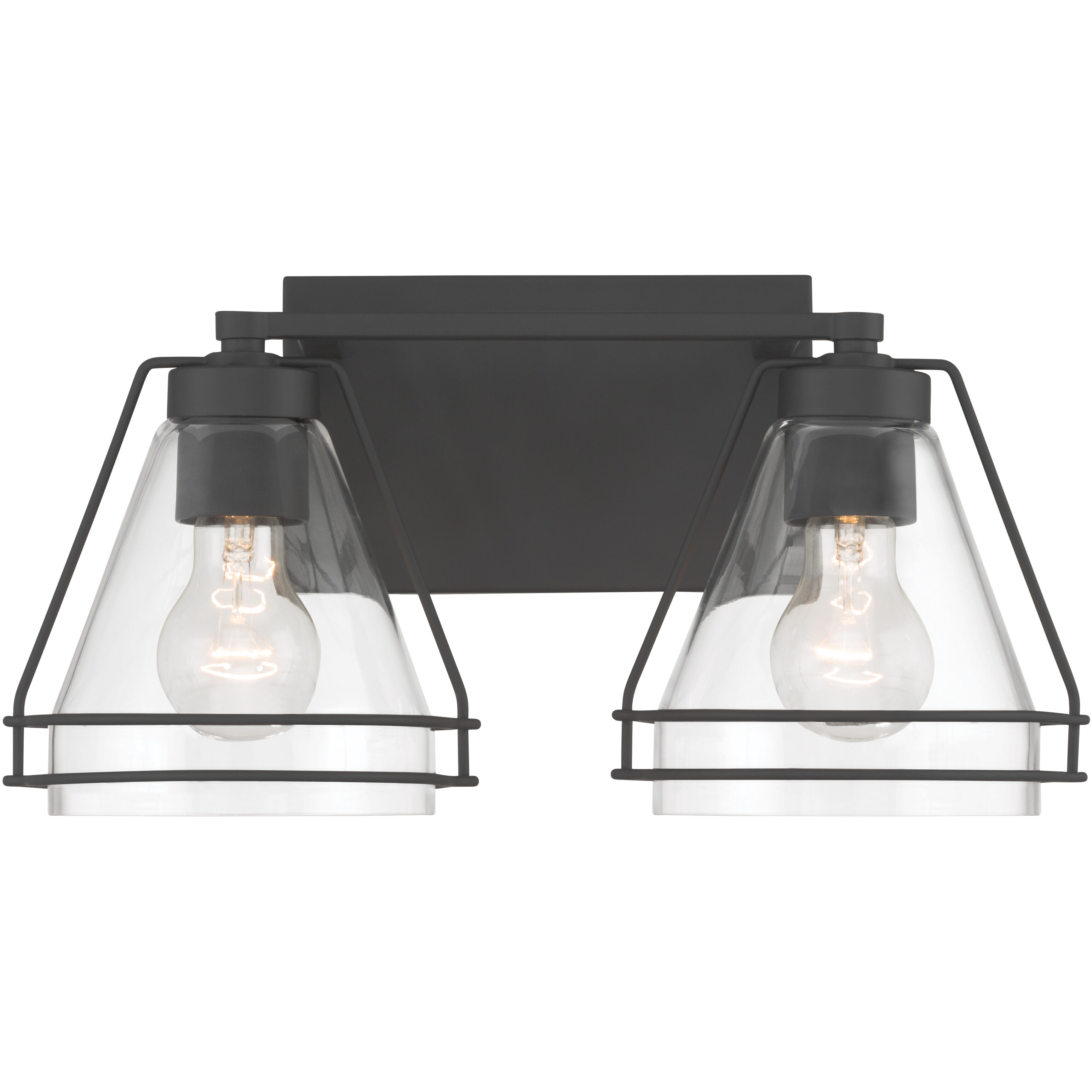 Lorenth 2 Light 15.5 inch Dark Matte Black Vanity Wall Light