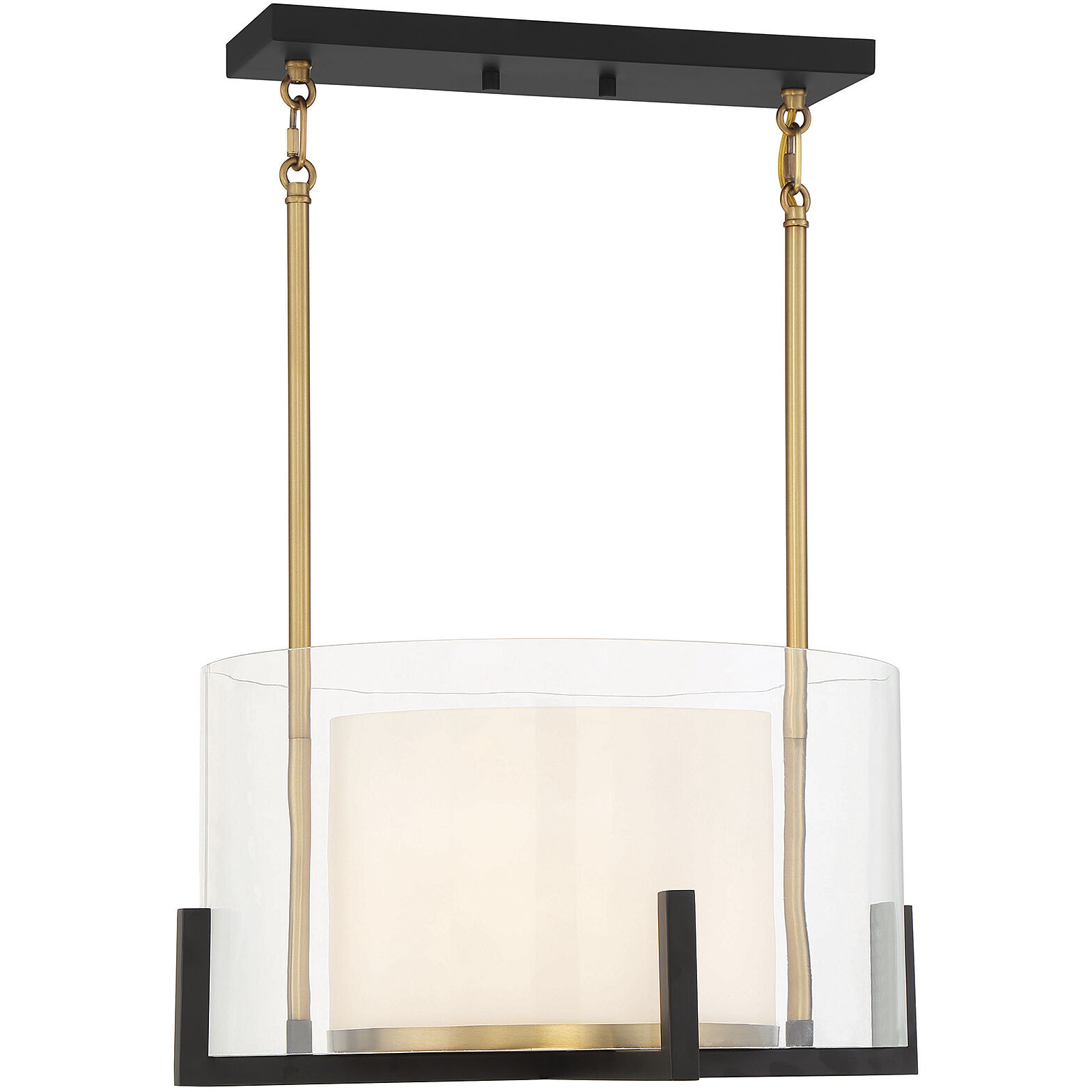 Eaton 1 Light 17 inch Black with Warm Brass Accents Pendant Ceiling Light
