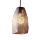 Fusion 1 Light 5 inch Brushed Nickel Pendant Ceiling Light in Black Cord, Mercury Glass, Tall Tapered Square, Incandescent