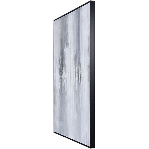 Smeared Metal Smeared White-Silver Foil-Dark Grey-Painted Wall Art