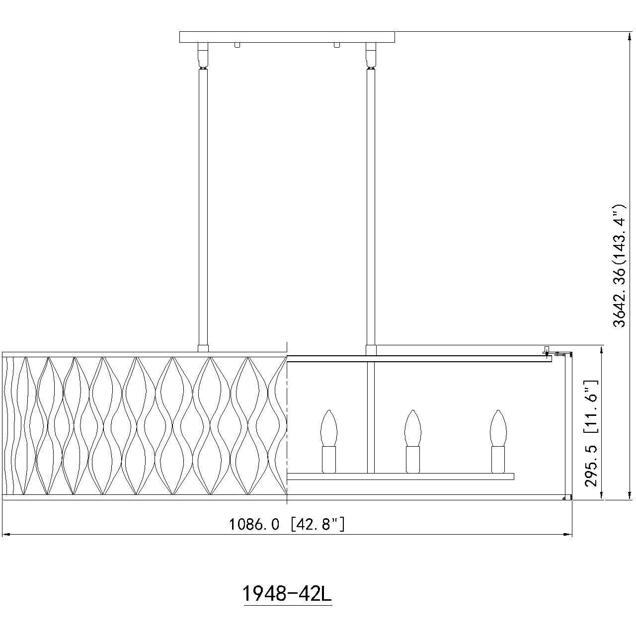 Harden 10 Light 43 inch Matte Black Linear Chandelier Ceiling Light