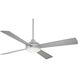 Aluma 52 inch Brushed Aluminum with Silver Blades Ceiling Fan