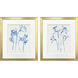 Inky Daffodils Blue and White Framed Art, Propac