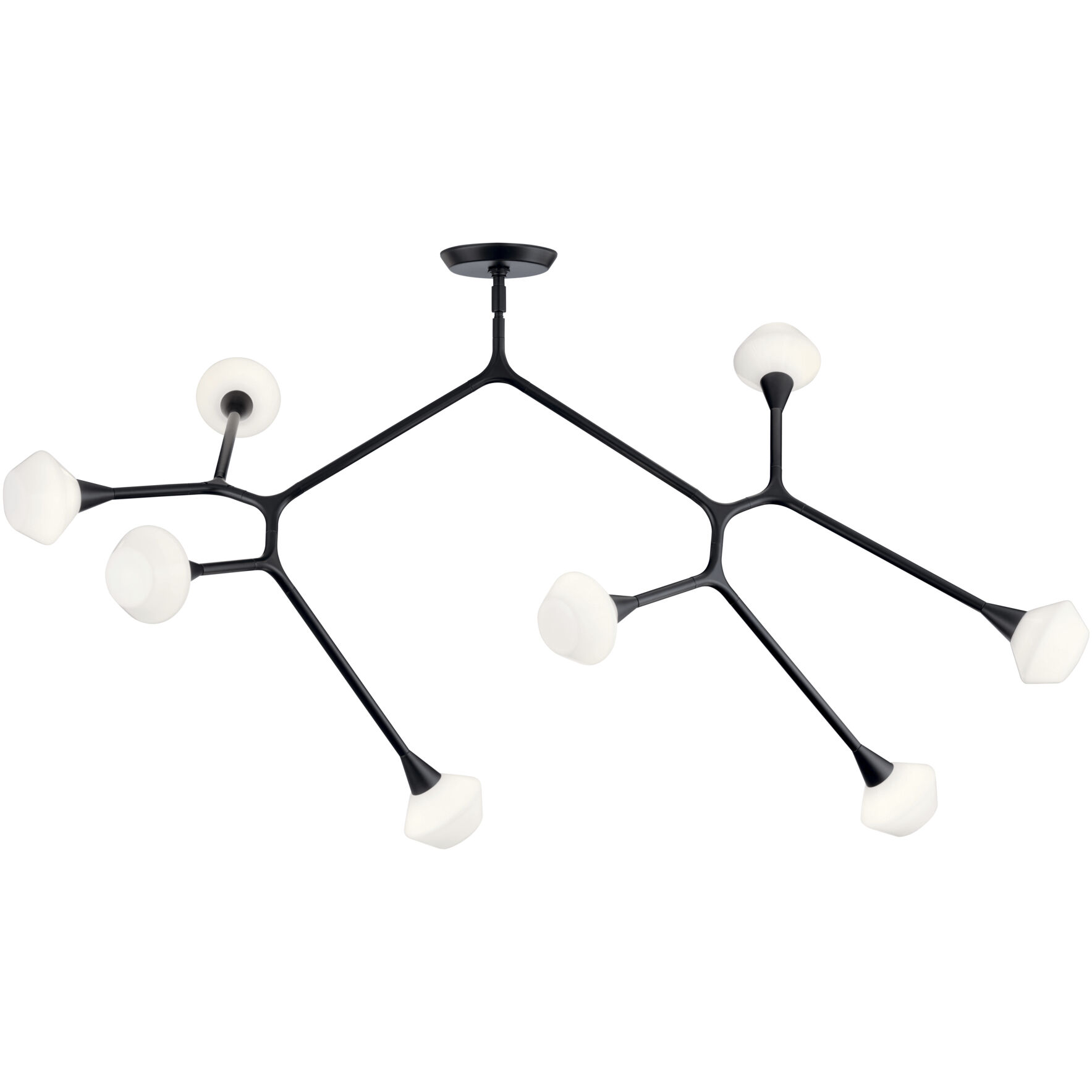 Cassius 8 Light 32 inch Black Chandelier Ceiling Light, Convertible