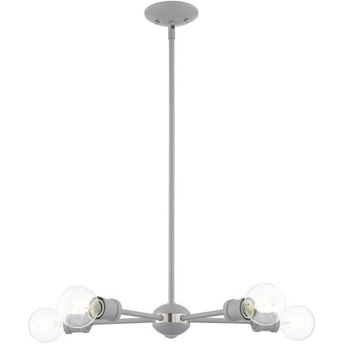 Lansdale 5 Light 19 inch Nordic Gray with Brushed Nickel Accents Chandelier Ceiling Light