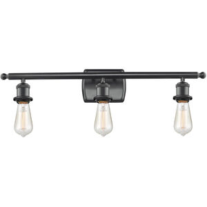 Ballston Bare Bulb 3 Light 26 inch Matte Black Bath Vanity Light Wall Light, Ballston