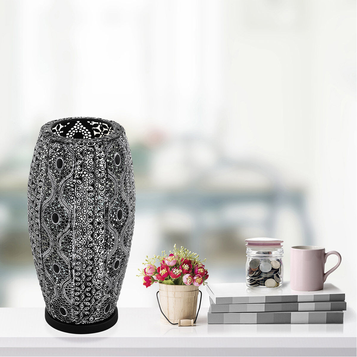 Riyadh 12.8 inch 40.00 watt Antique Black Table Lamp Portable Light