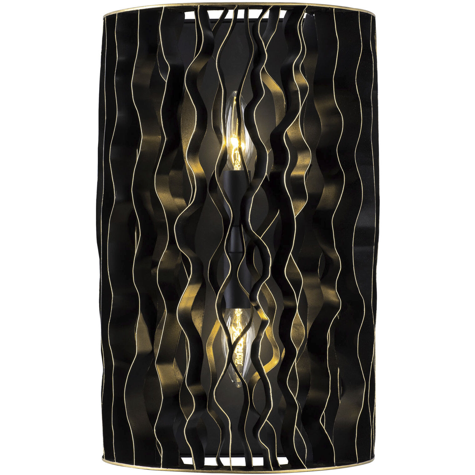 Estela 2 Light 10 inch Matte Black and French Gold Wall Sconce Wall Light, Smithsonian Collaboration