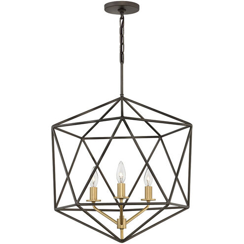 Astrid 3 Light 20 inch Metallic Matte Bronze with Deluxe Gold Indoor Chandelier Ceiling Light