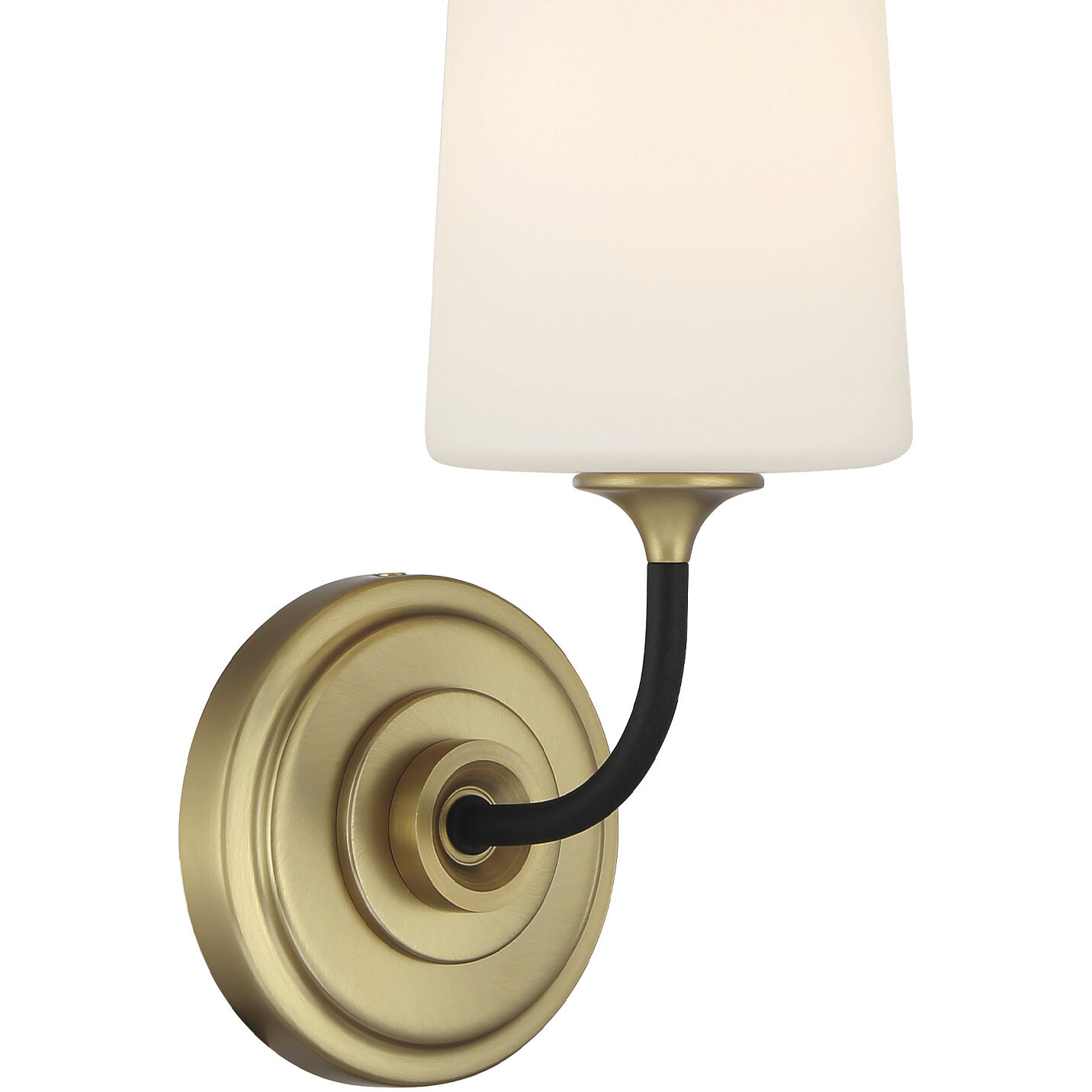 Niles Bath Sconce Wall Light in Black Forged and Modern Gold