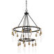 Campbell 21 Light 33.25 inch Vintage Black with Warm Brass Chandelier Ceiling Light