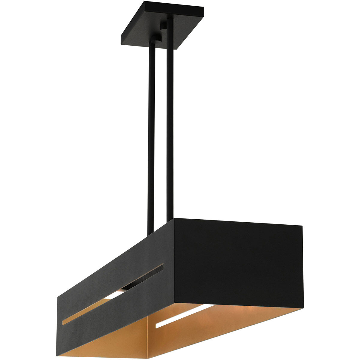 Soma 4 Light 36 inch Textured Black with Brushed Nickel Accents Linear Chandelier Ceiling Light