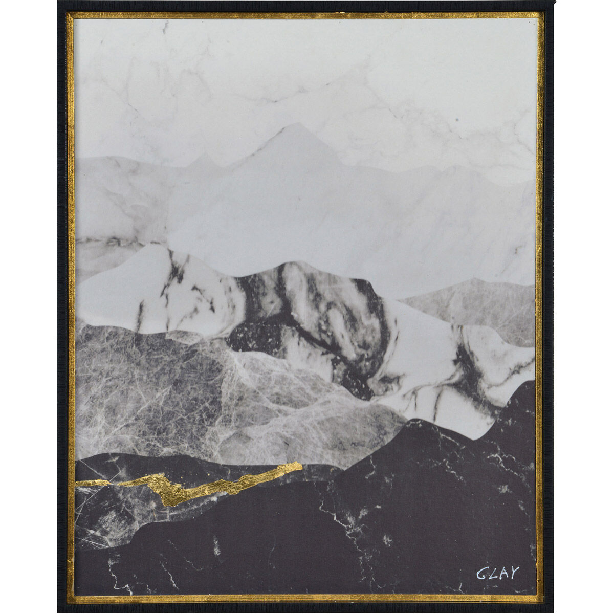 Manford Matte and Gold Leaf Accent Wall Art, Small