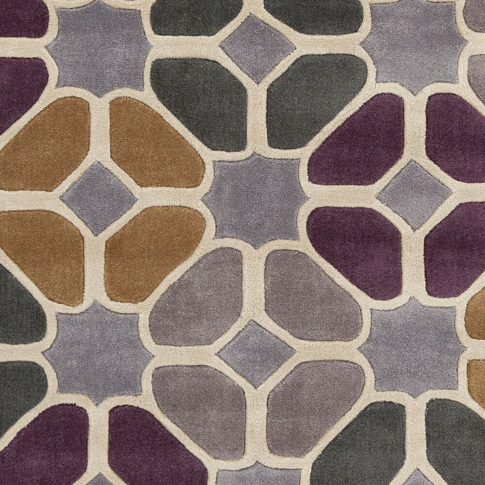 Cosmopolitan Burgandy/Gray/Medium Brown/Charcoal/Light Beige Handmade Rug