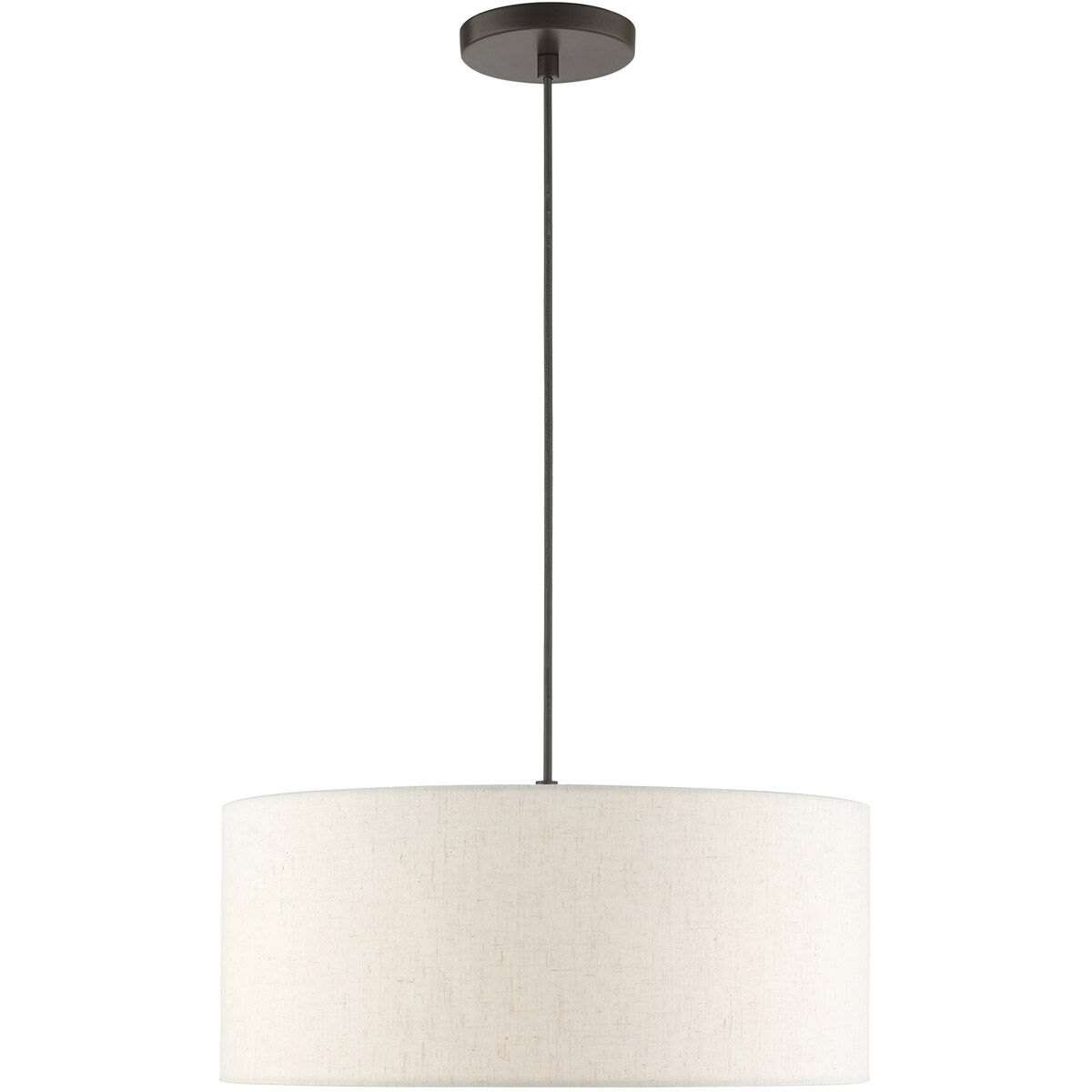 Meadow 3 Light 18 inch English Bronze Drum Pendant Ceiling Light 