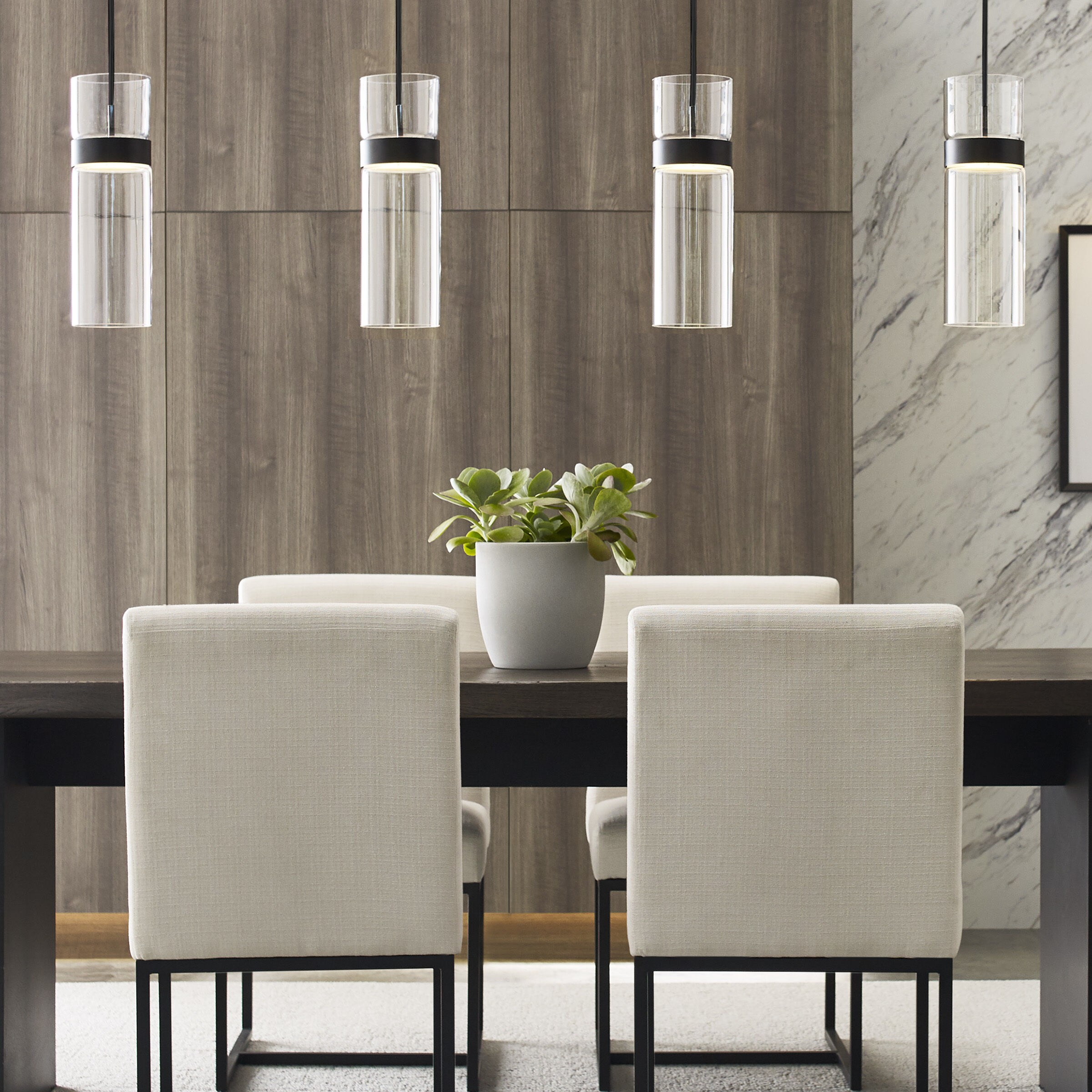 Sean Lavin Manette Grande LED 5 inch Black/Black Pendant Ceiling Light in Clear Glass, Integrated LED