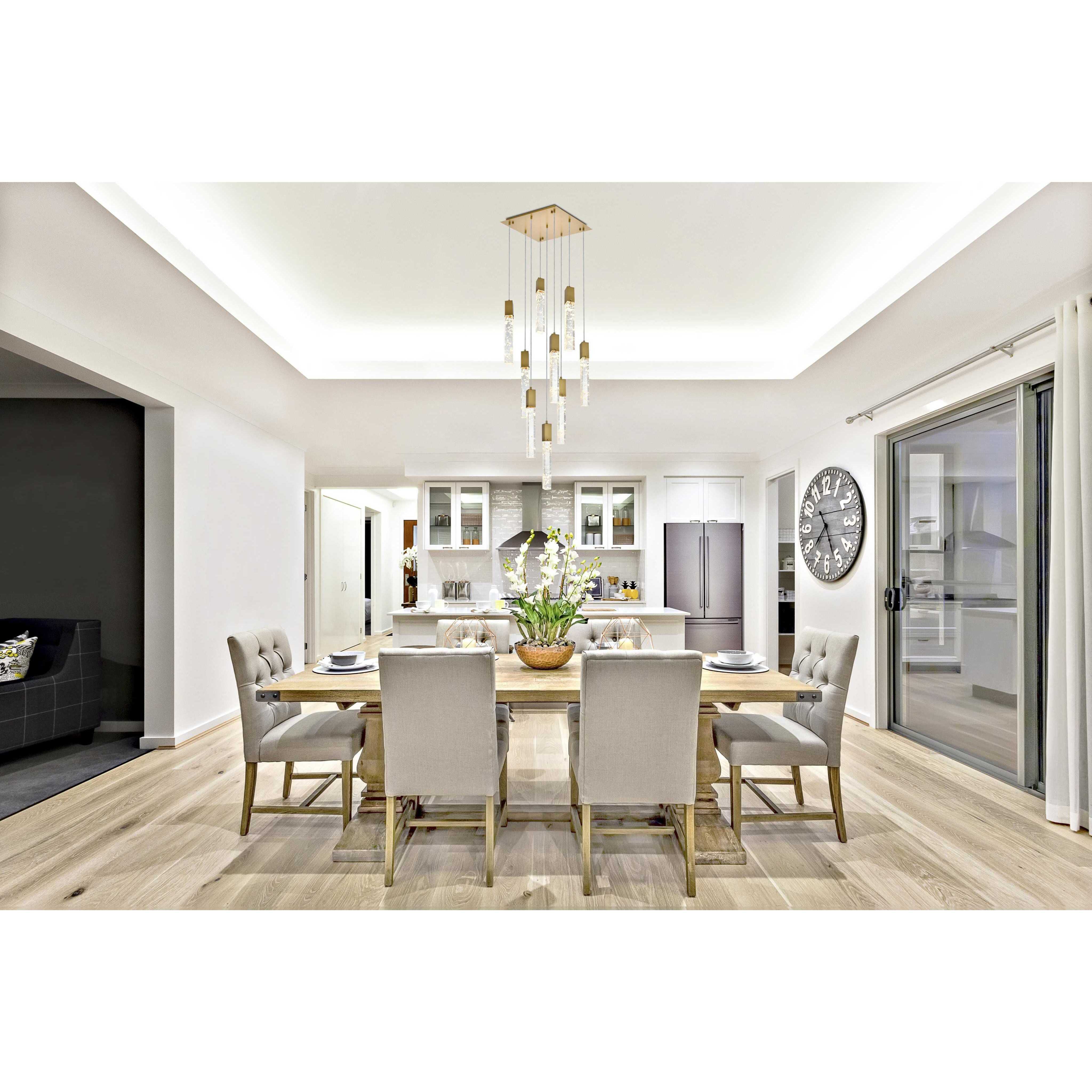 Aurora 9 Light 20 inch Satin Gold Pendant Ceiling Light