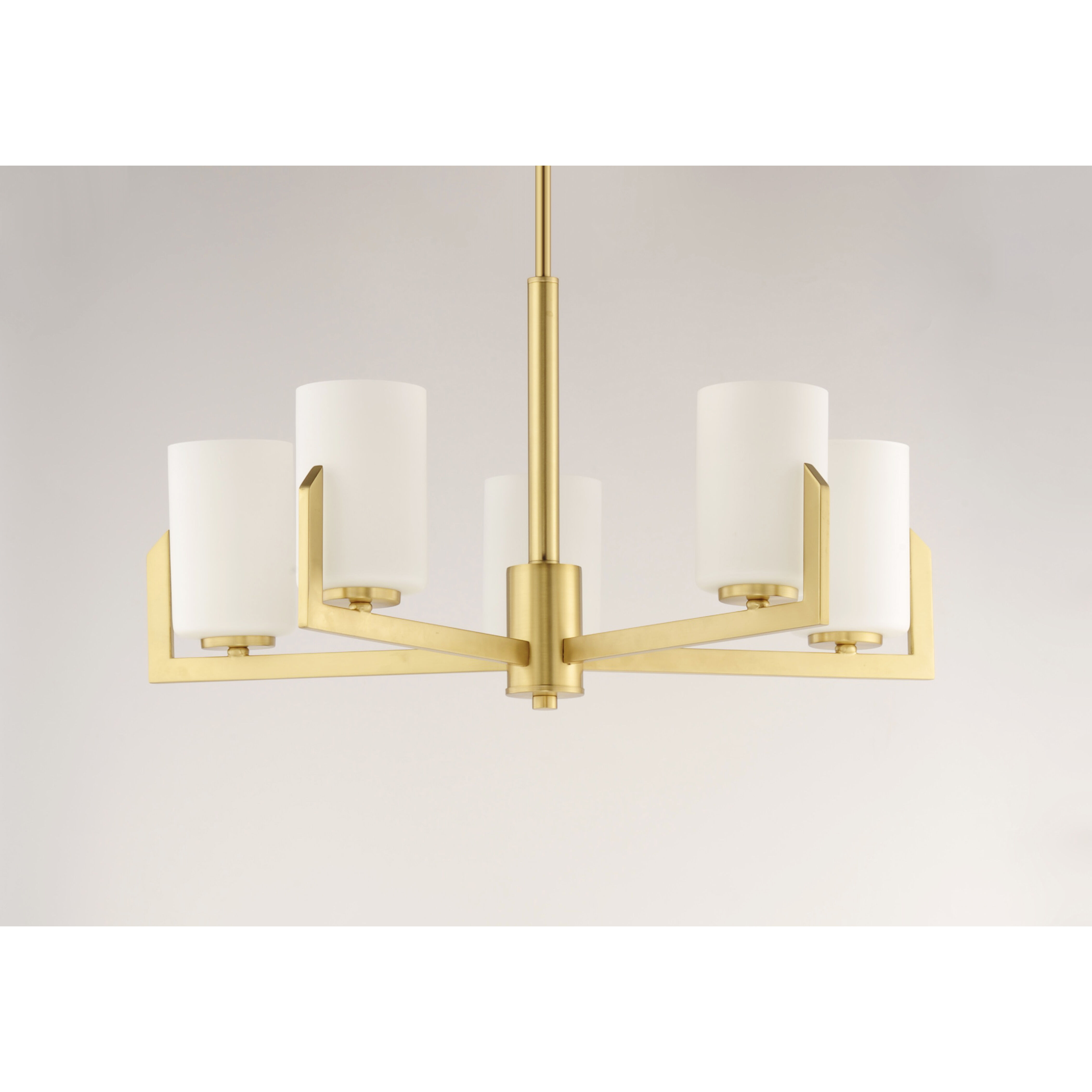 Dart 5 Light 26 inch Satin Brass Chandelier Ceiling Light