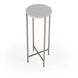 Nigella Marble and Silver Cross Legs Side Table in Multi-Color