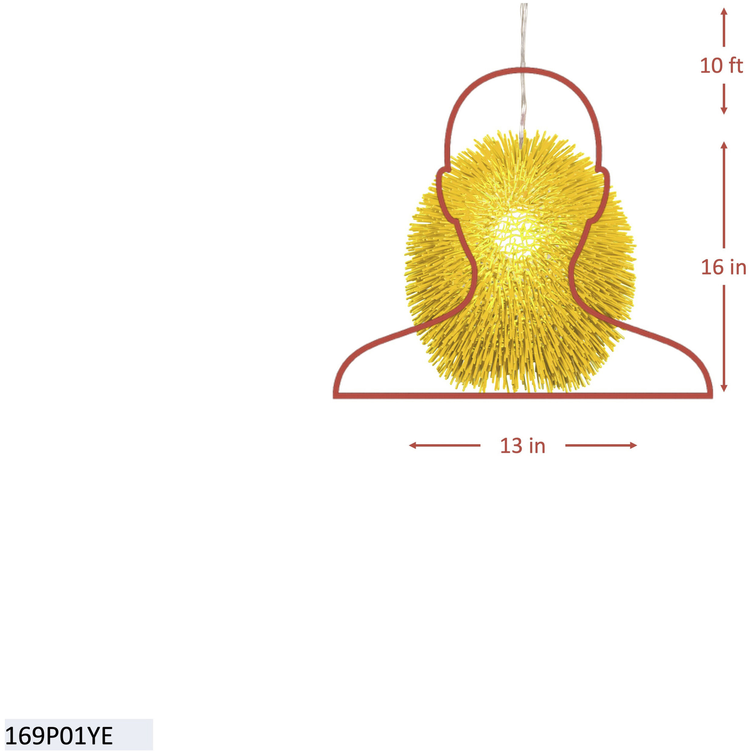 Urchin 1 Light 13 inch Un-Mellow Yellow Pendant Ceiling Light