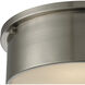 Simpson 3 Light 14 inch Brushed Nickel Flush Mount Ceiling Light