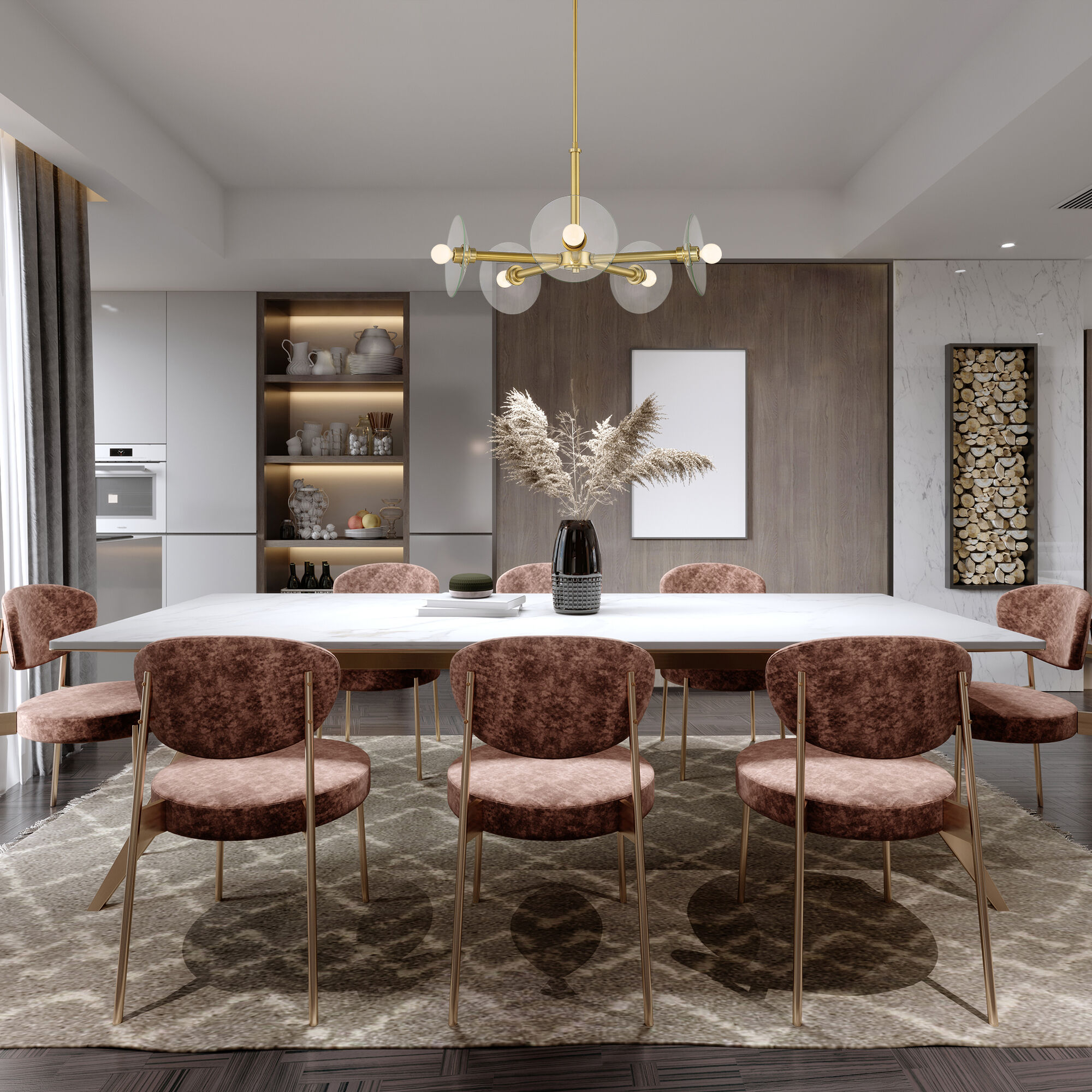 Litto 5 Light 26.25 inch Brushed Gold Chandelier Ceiling Light