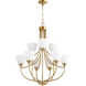 Enclave 9 Light 27 inch Aged Brass Chandelier Ceiling Light in Satin Opal